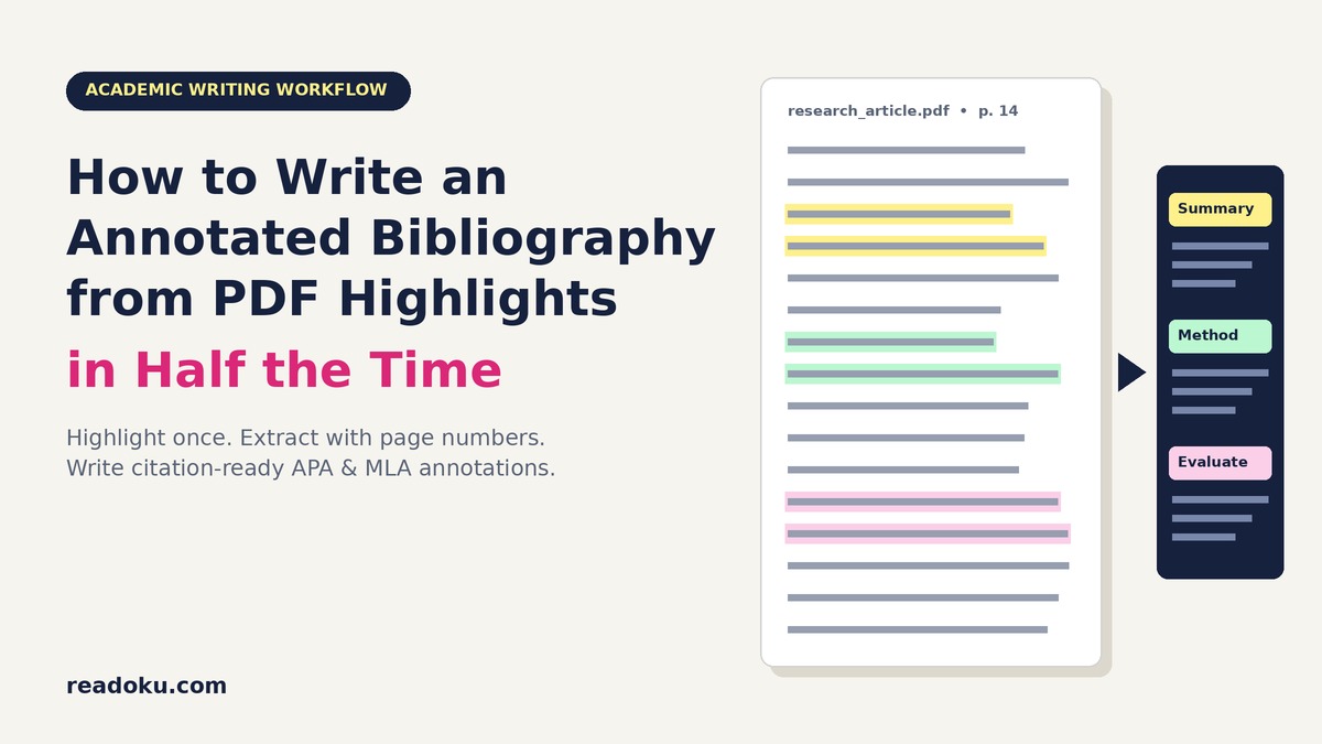 How to Write an Annotated Bibliography from PDF Highlights in Half the Time cover image