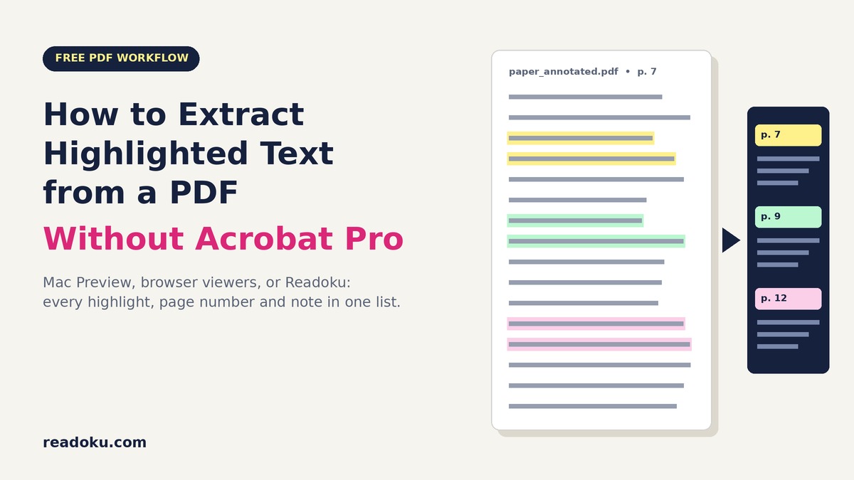 How to Extract Highlighted Text from a PDF Without Adobe Acrobat Pro cover image