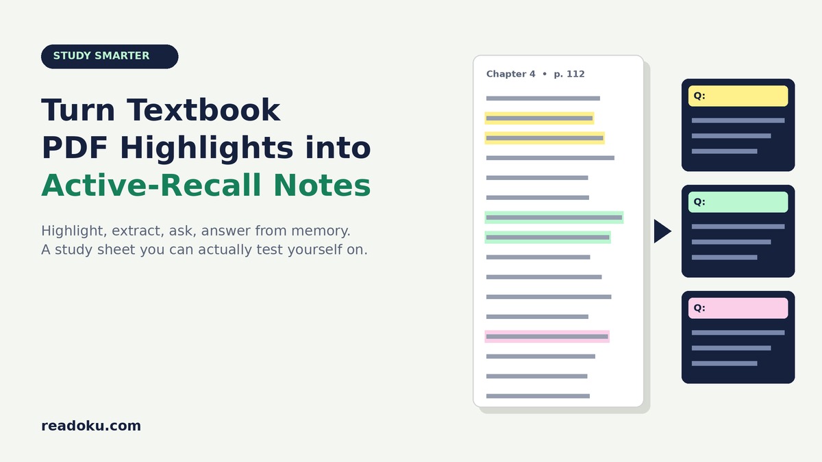 How to Turn Textbook PDF Highlights into Active-Recall Study Notes cover image